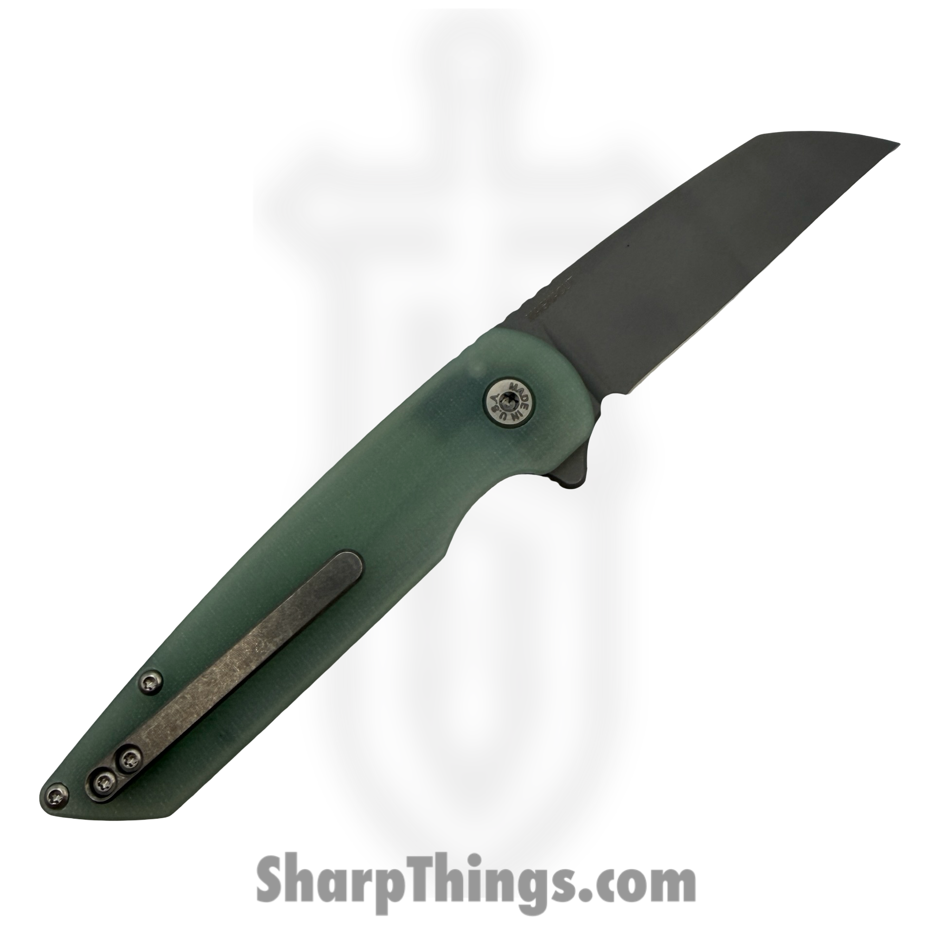 ABW - ABW-M2-G10-JD - Model 2 - Folding Knife - CPM MagnaCut Stonewash Sheepsfoot - G10 - Jade - Image 2
