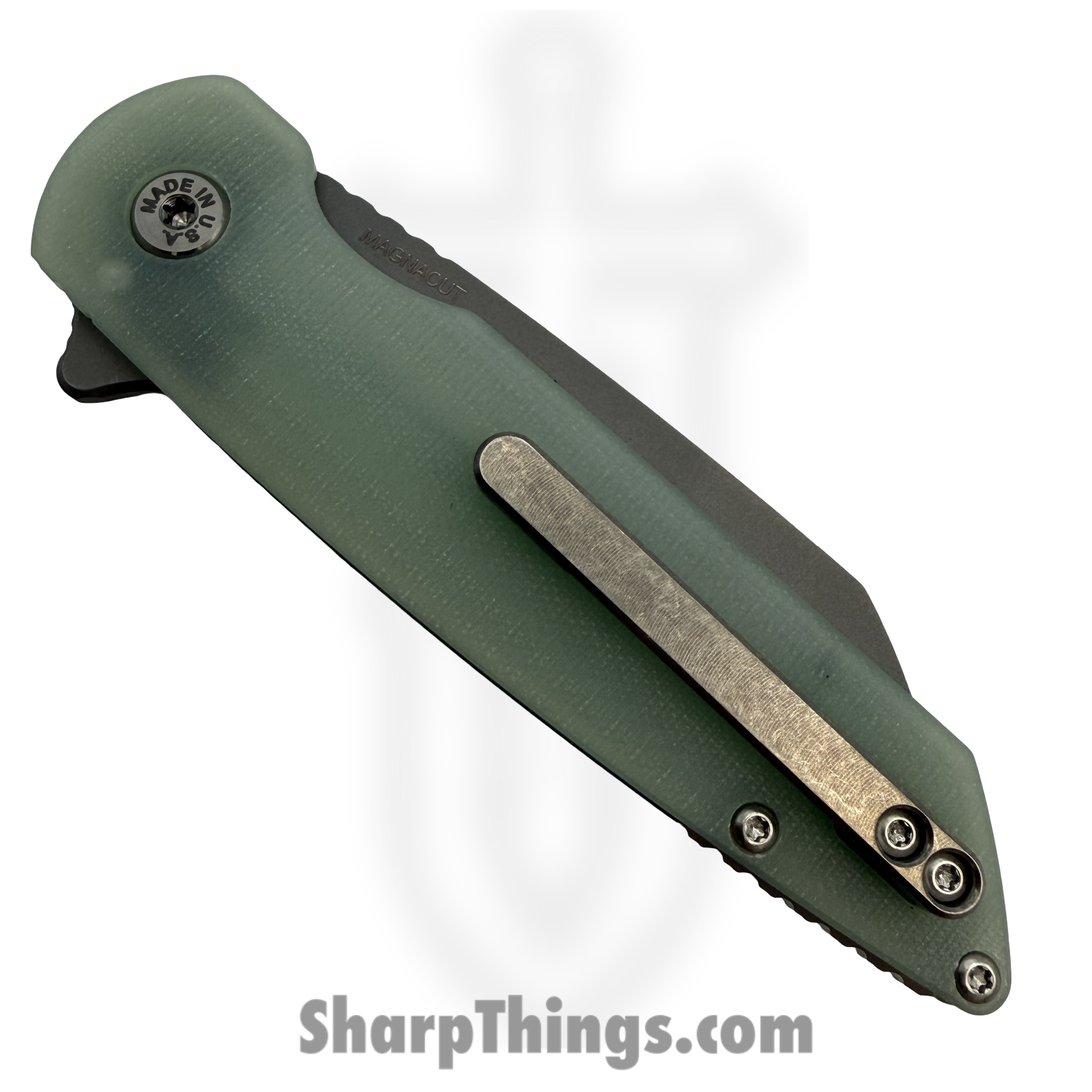 ABW - ABW-M2-G10-JD - Model 2 - Folding Knife - CPM MagnaCut Stonewash Sheepsfoot - G10 - Jade - Image 4