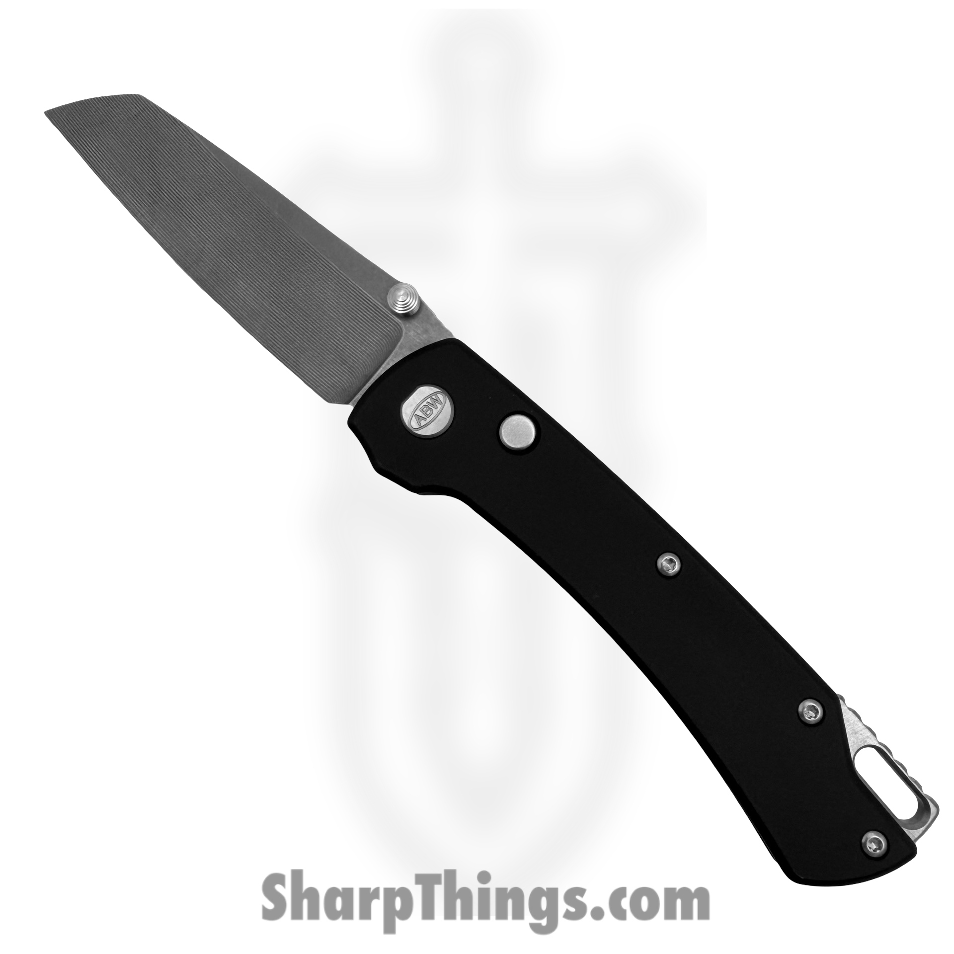 ABW - ABW-M3-AL-BK - Model 3 - Automatic Knife - CPM MagnaCut Stonewash Sheepsfoot - Anodized Aluminum - Black