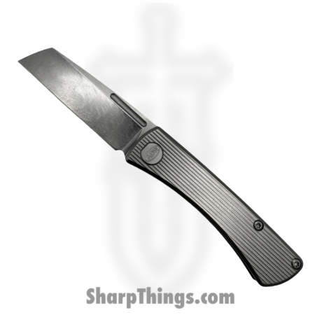 ABW – ABW-SJ-TI-ST – Slip Joint – Folding Knife – CPM MagnaCut Stonewash Cleaver – Straight Pattern Titanium – Natural