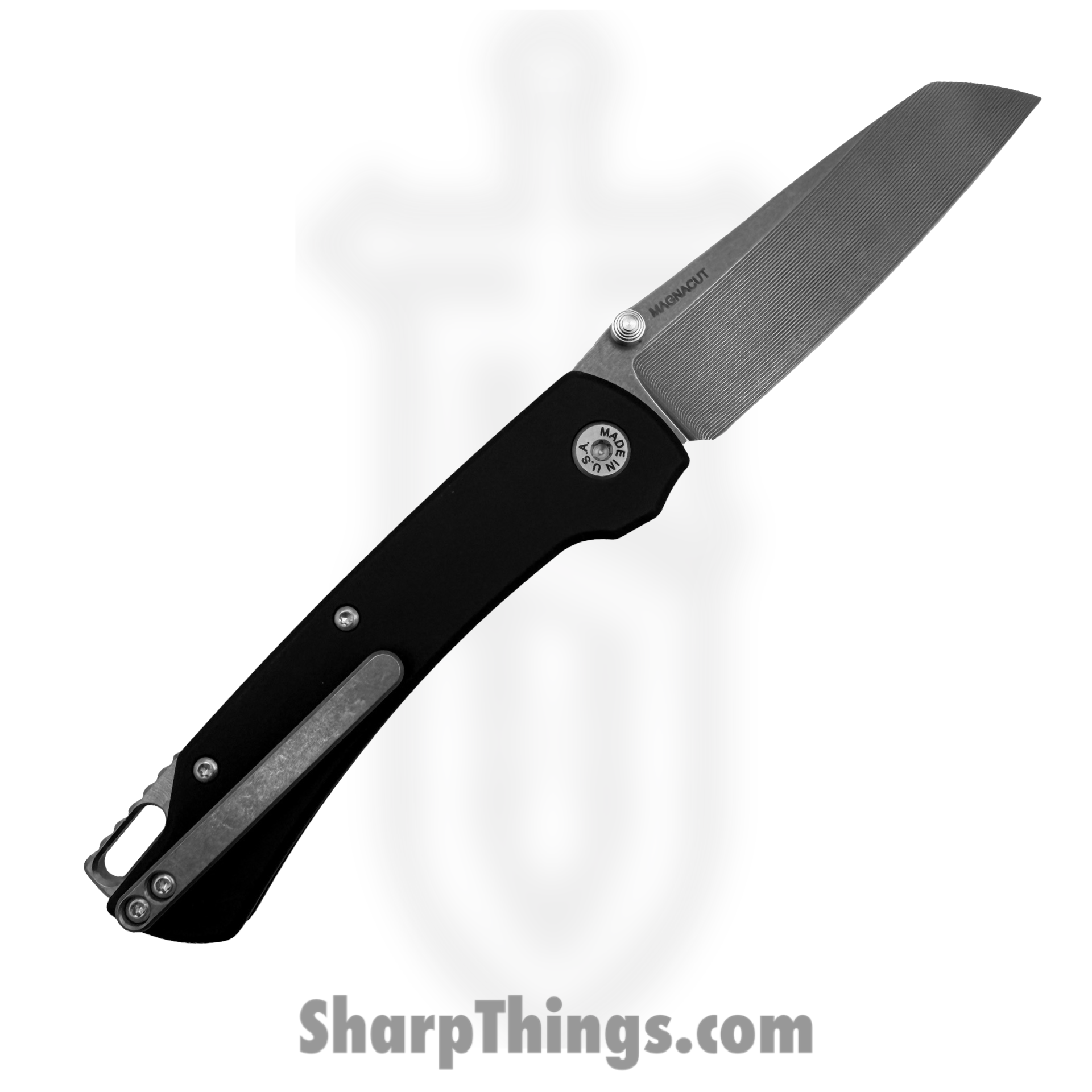 ABW - ABW-M3-AL-BK - Model 3 - Automatic Knife - CPM MagnaCut Stonewash Sheepsfoot - Anodized Aluminum - Black - Image 2