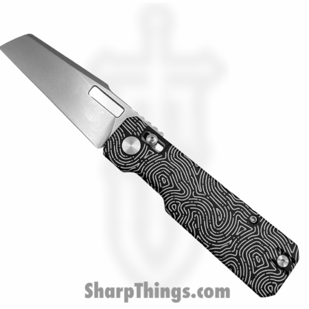 Vero Engineering – Vero_BSA_0C – Aura – Folding Knife – 14C28N Stonewash Talon – Aluminum Fingerprint – Black