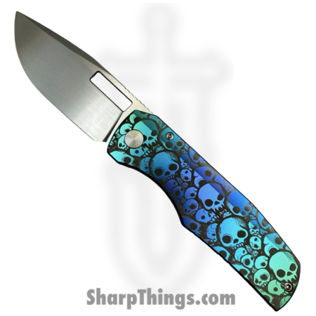 Vero Engineering – Vero_BSA_0L – Nova – Folding Knife – M390 Coated Drop Point – Titanium Iridescent Skulls
