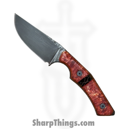 Lex Rex – LRBSA005 – EDC Jacoblite – Fixed Blade Knife – 80CRV2 Coated Drop Point – Box Elder, Truestone – Red, Black