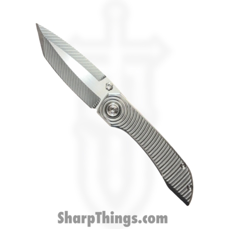 Simeon – SCKKROMaRM – Krow Radial Milled – Folding Knife – CPM MagnaCut Satin Tanto – Titanium – Natural