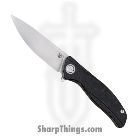 Shirogorov Knives – SHI-URS-F95-BLKM – Ursus F95 – Folding Knife – ELMAX Stonewash Drop Point – Micarta – Black