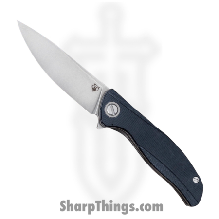 Shirogorov Knives – SHI-URS-F95-BLUM – Ursus F95 – Folding Knife – ELMAX Stonewash Drop Point – Micarta – Blue