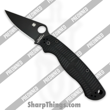 Spyderco – POC81GMCBKP2 – Preowned Paramilitary 2 Salt  – Folding Knife – CPM MagnaCut DLC Clip Point – G10 – Black