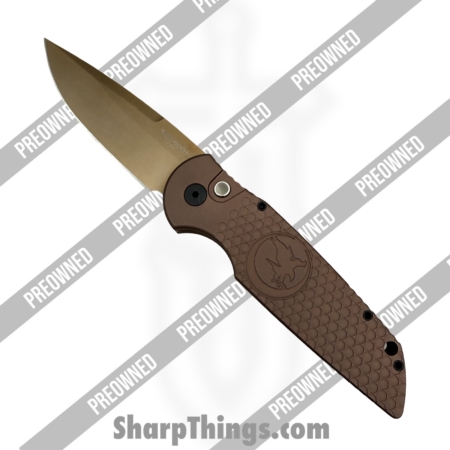 Protech – POTR-3.04 – Pre Owned TR-3 Sandhawk – Automatic Knife – CPM MagnaCut Bronzed Spear Point – Aluminum – Brown